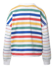Load image into Gallery viewer, Maine: Women's Rainbow Striped Crewneck

