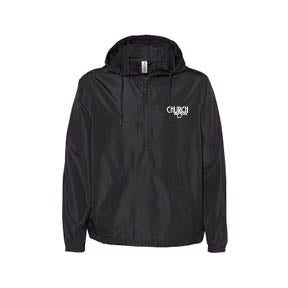 Church: Black 1/4 Zip Lightweight Pullover