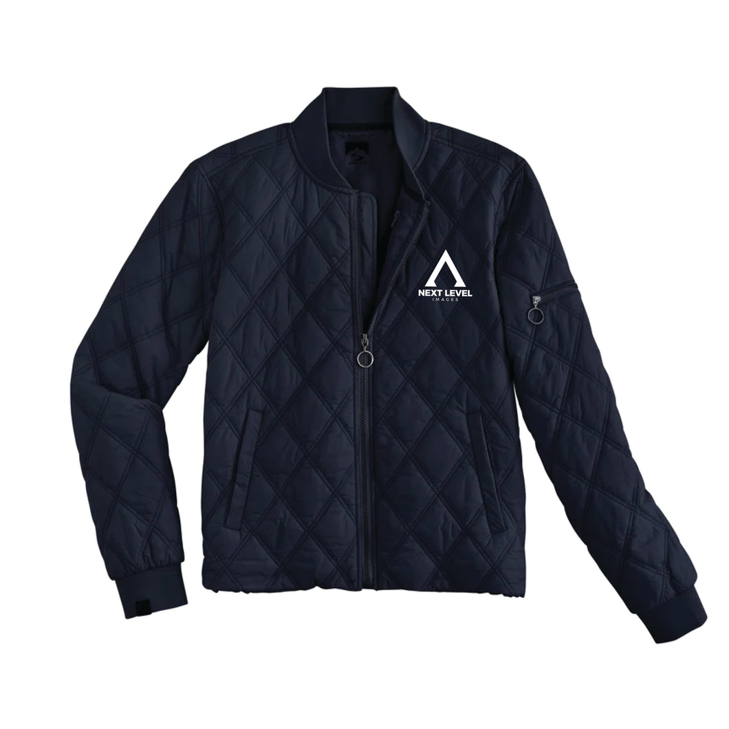 NL: Women's Quilted Bomber Jacket - Navy