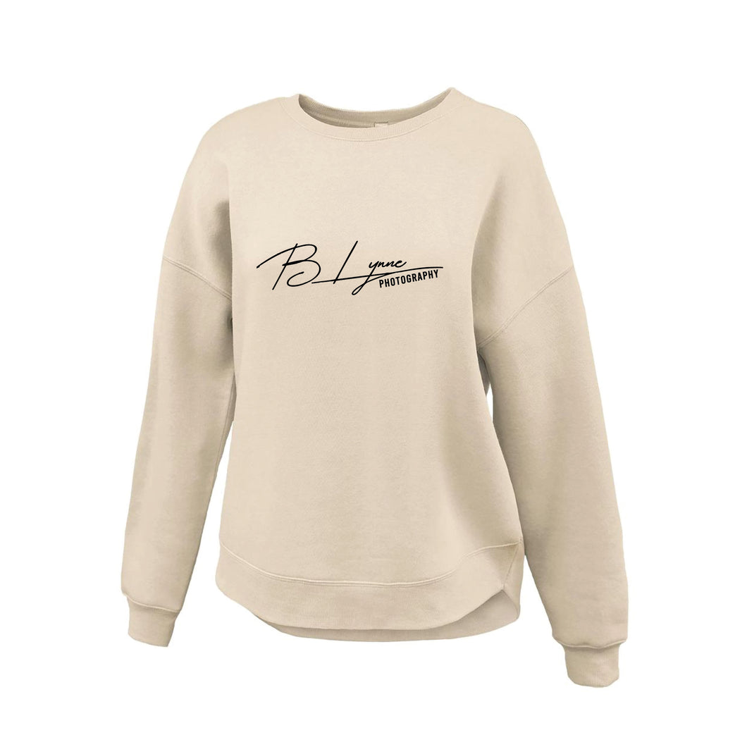 BLynne: Women's Curve Bottom Crewneck - Biege