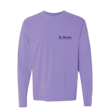 Load image into Gallery viewer, KSU: Violet Comfort Colors Long Sleeve T-Shirt
