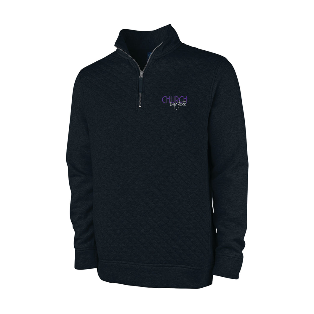 Church: Black Men's Quilted Pullover