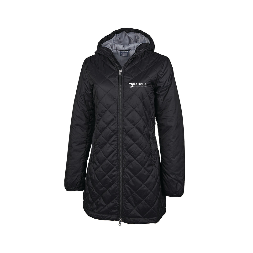Brangus: Women's Black Quilted Puffer Jacket