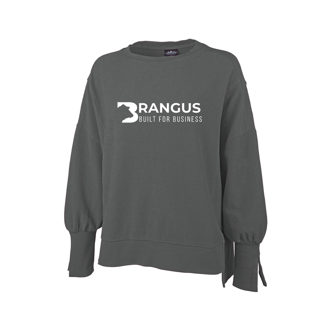 Brangus: Grey Corded Crewneck Sweatshirt