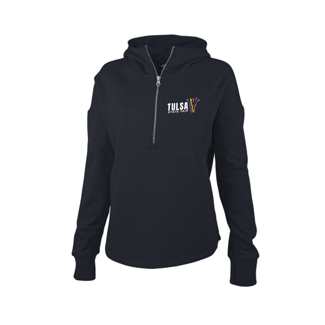 TSF: Women's Scallop Hem 1/2 Zip Hoodie
