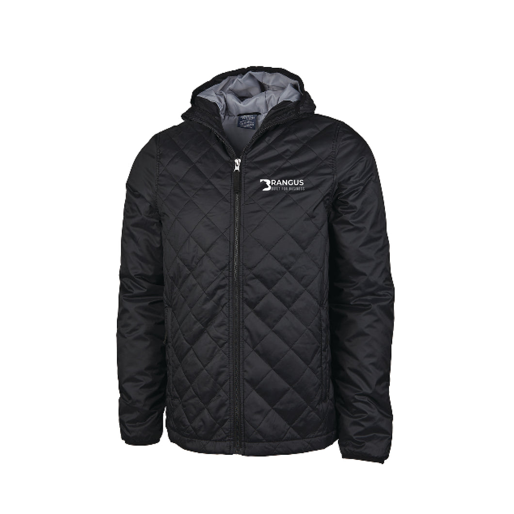 Brangus: Men's Black Quilted Puffer Jacket