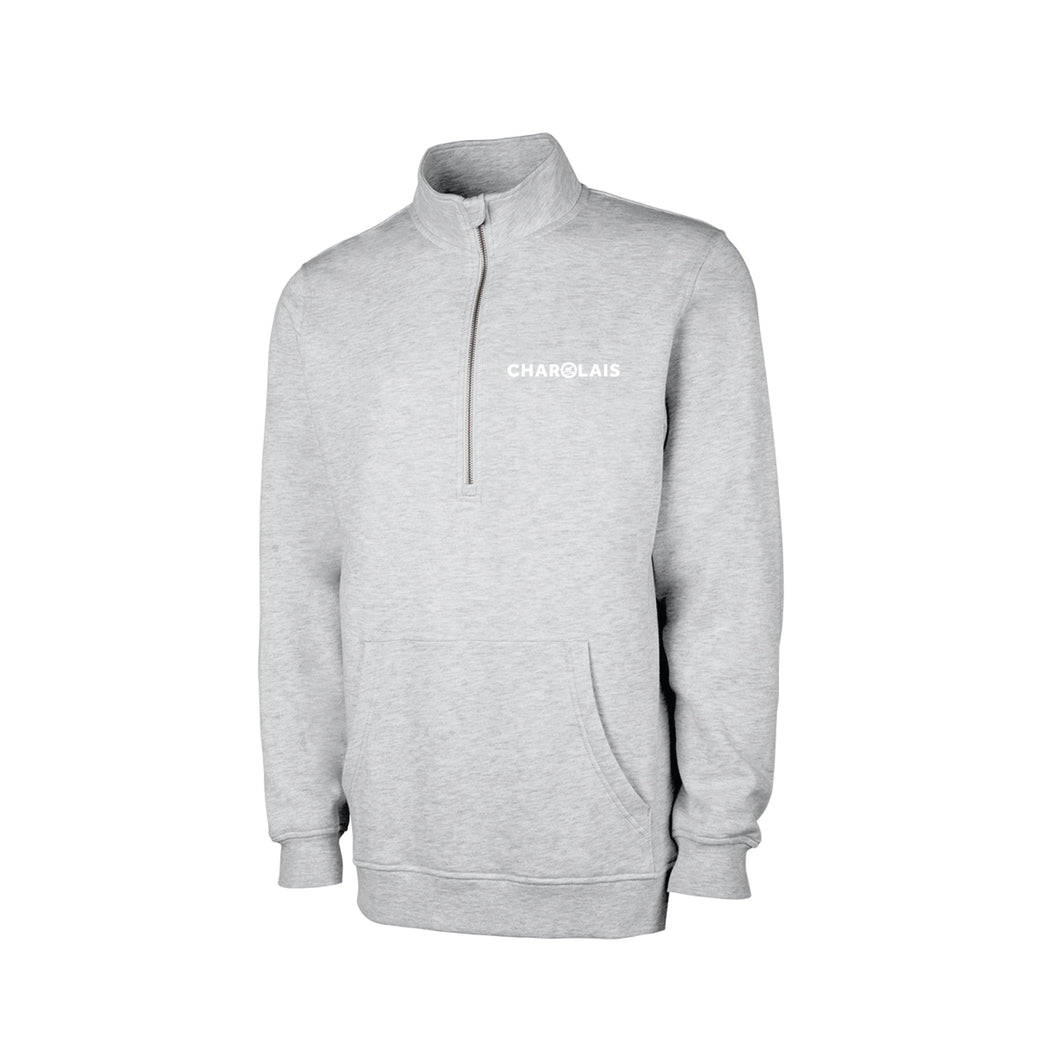 CHAR: Heather Grey Half Zip Sweatshirt
