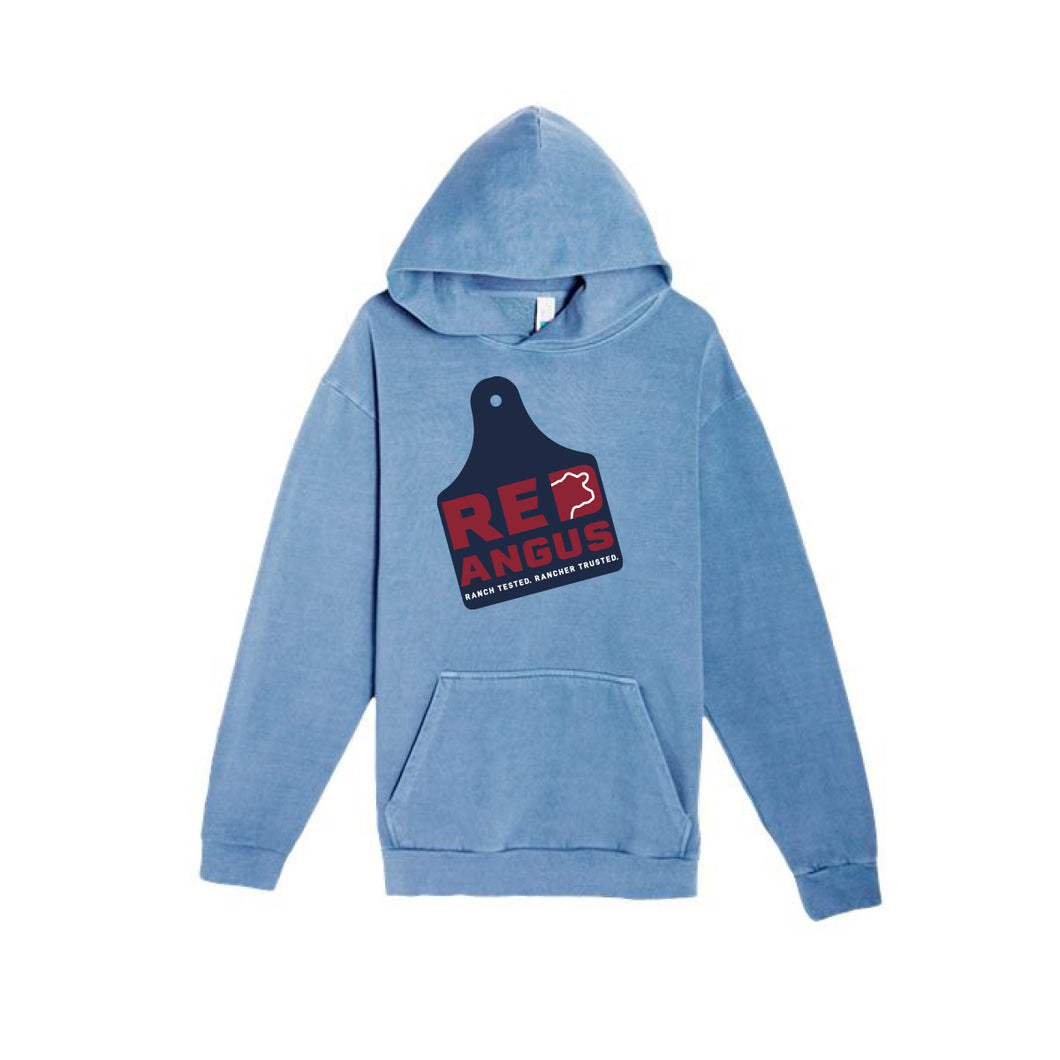 Red Angus: Blue Hooded Sweatshirt