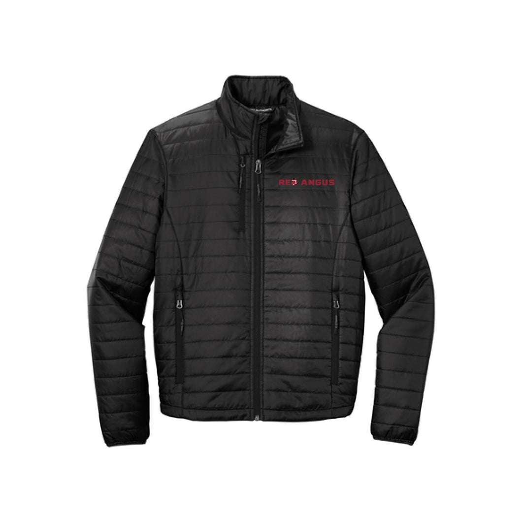Red Angus: Black Puffer Jacket