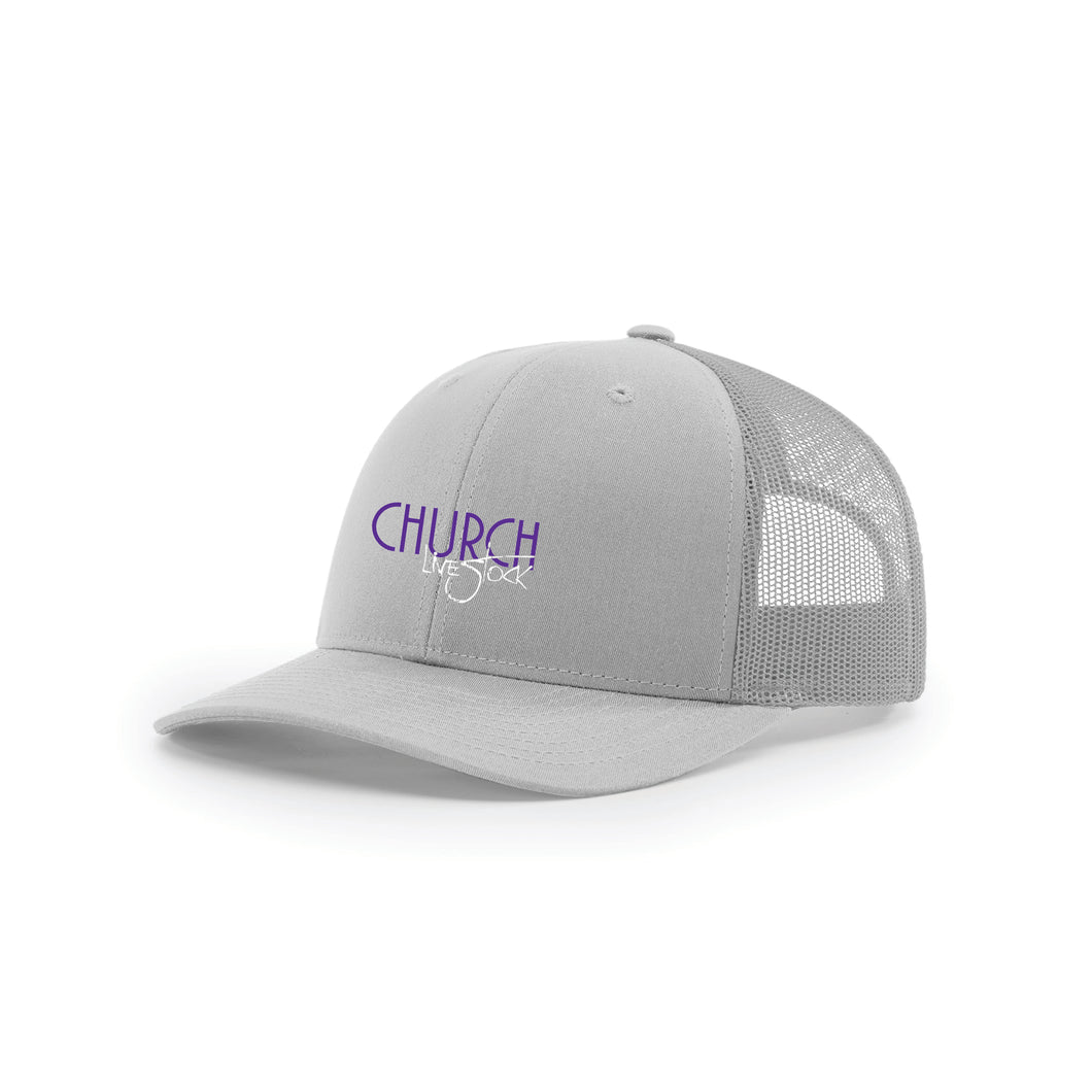 Church: Light Grey Mesh Back Cap