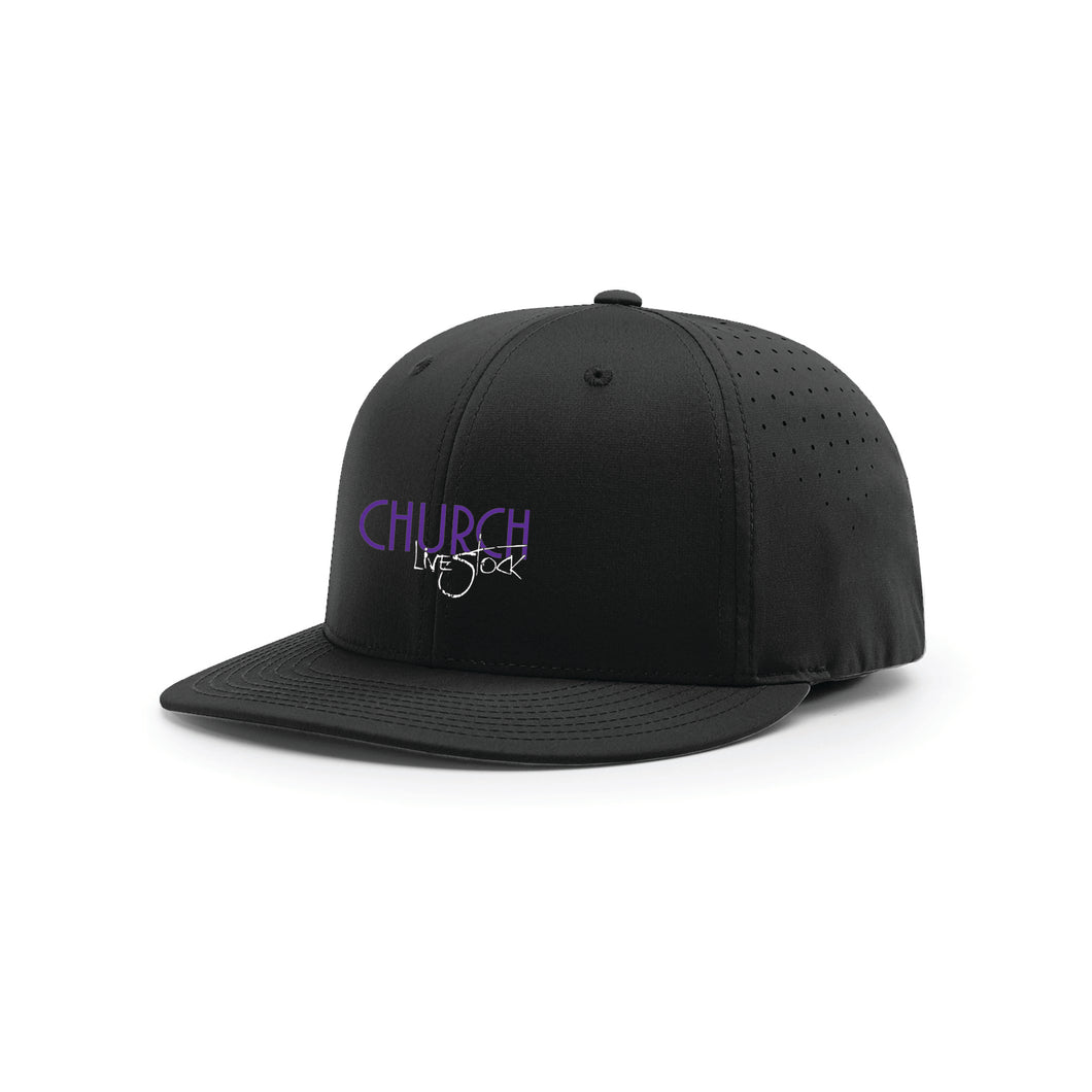 Church: Black Fitted Performance Cap