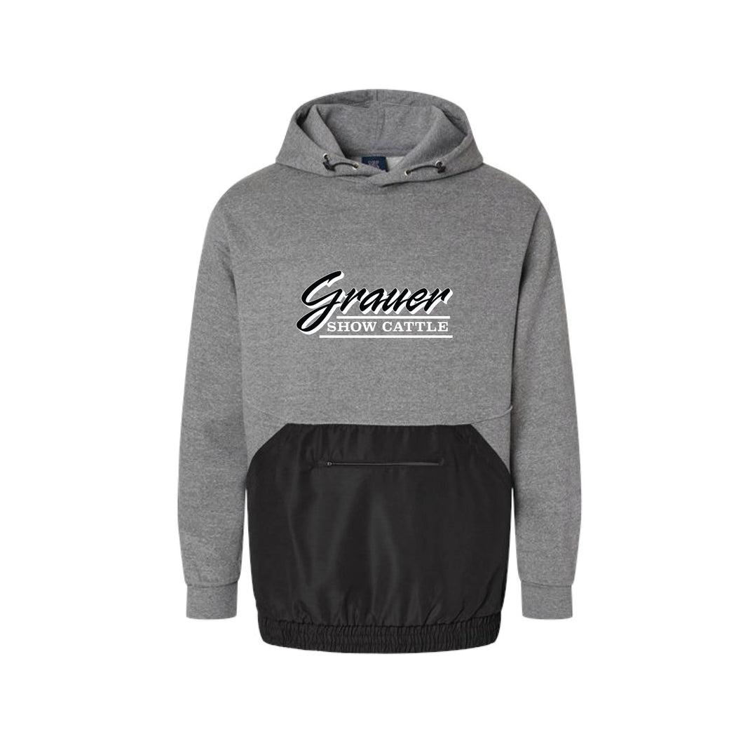 Grauer: Mixed Media Hoodie