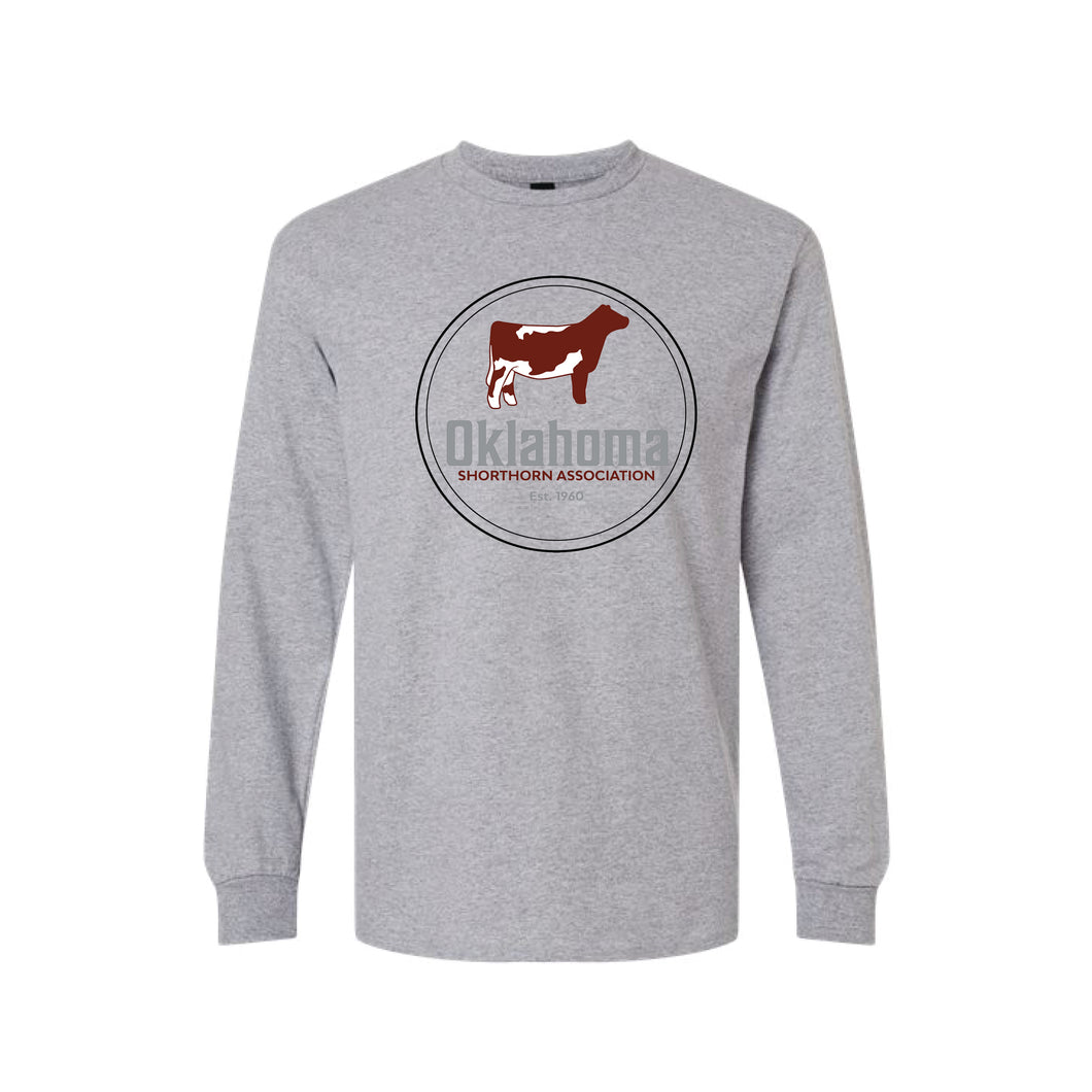 OKSA: Grey Long Sleeve T-Shirt