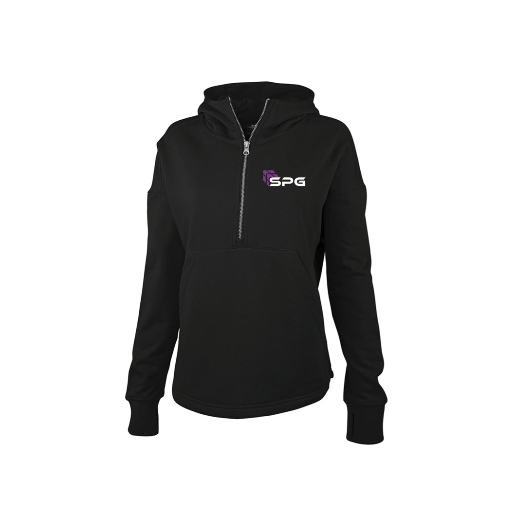 SPG: Womens 1/2 Zip Hooded Pullover