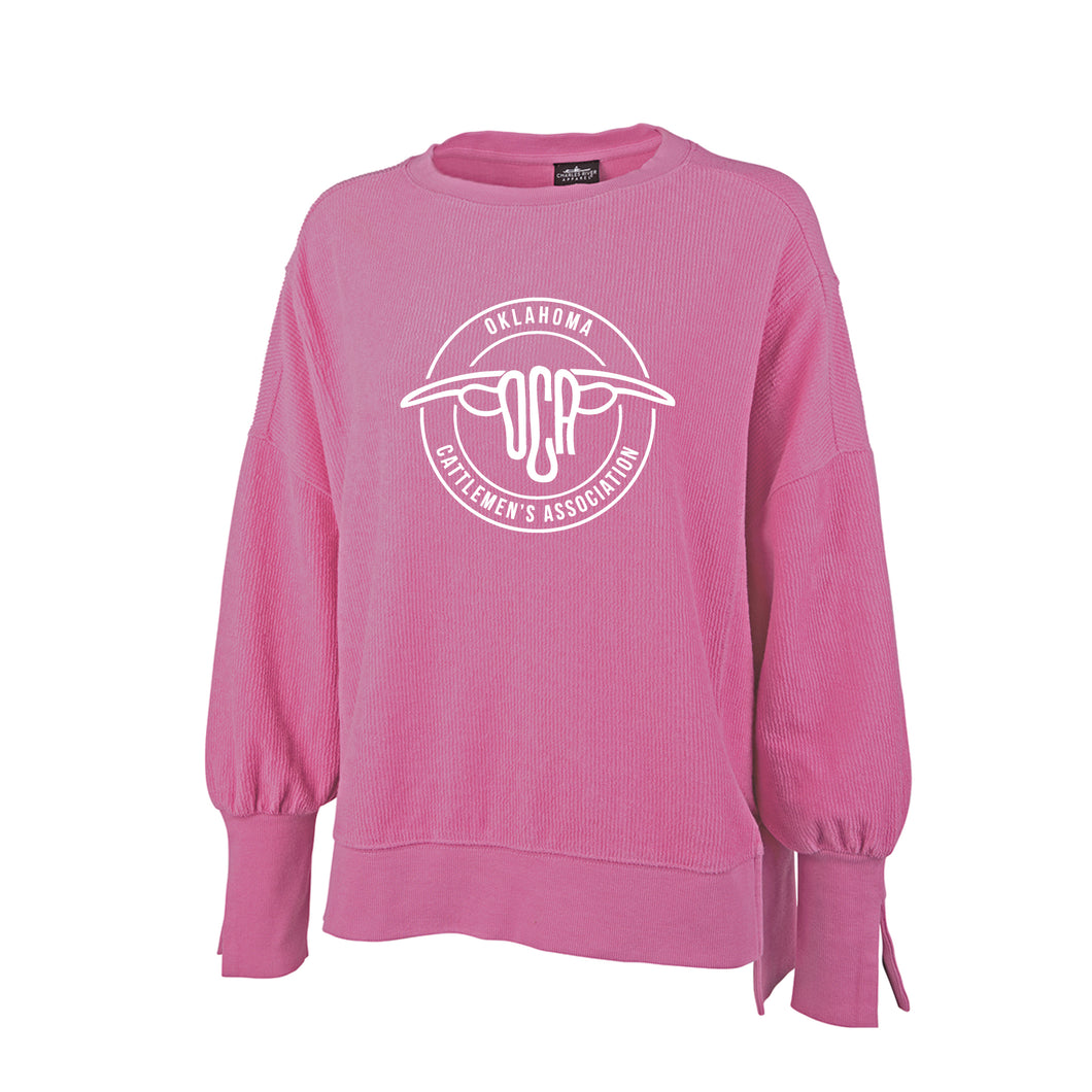 OCA: Spliced Crewneck Sweatshirt- Pinkberry
