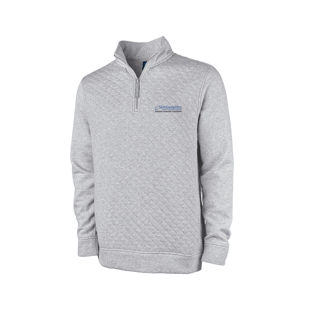 Simmental: Heather Grey Quilted Pullover