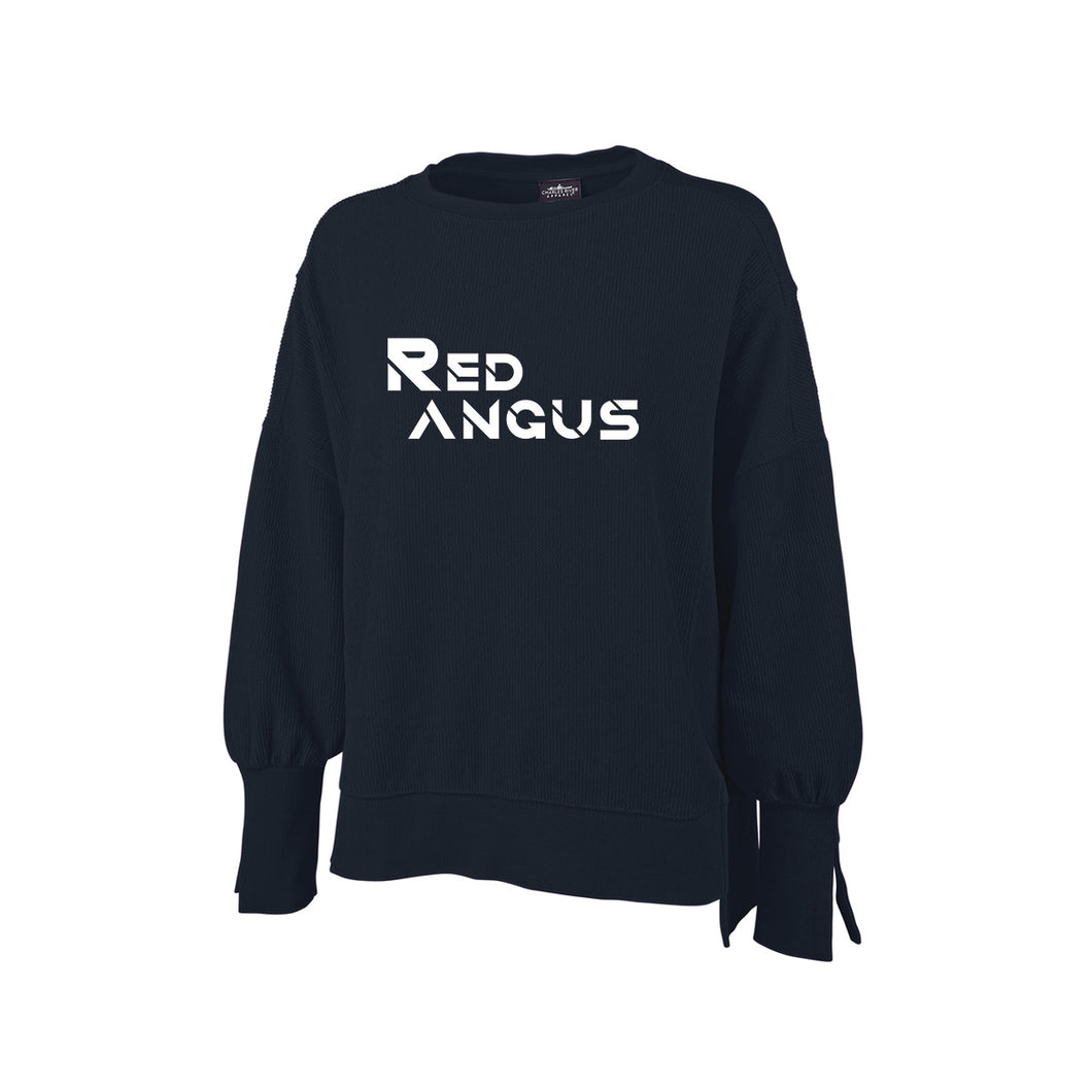Red Angus: Navy Spliced Crewneck Sweatshirt