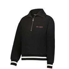 Load image into Gallery viewer, Red Angus: Ladies Black 1/4 Zip Heritage Pullover
