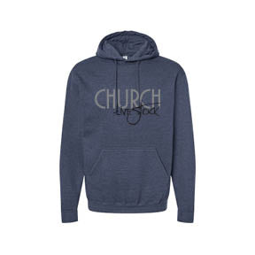 Church: Heather Denim Hoodie *AVAILABLE IN YOUTH AND ADULT SIZES*