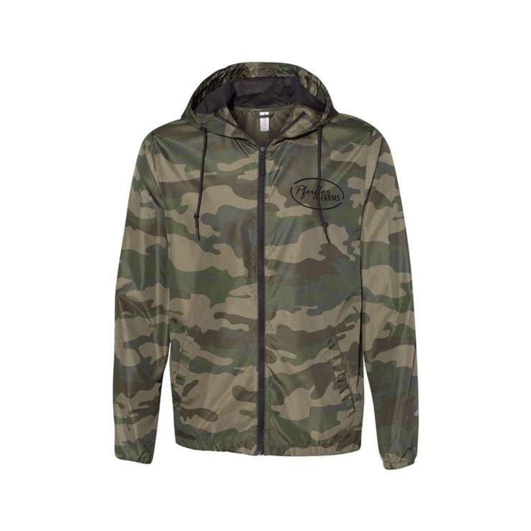 Pfeiffer: Windbreaker Full Zip- Forest Camo