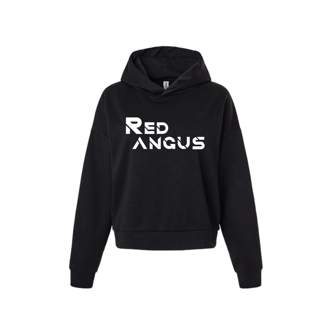 Red Angus: Women's Black Hooded Sweatshirt