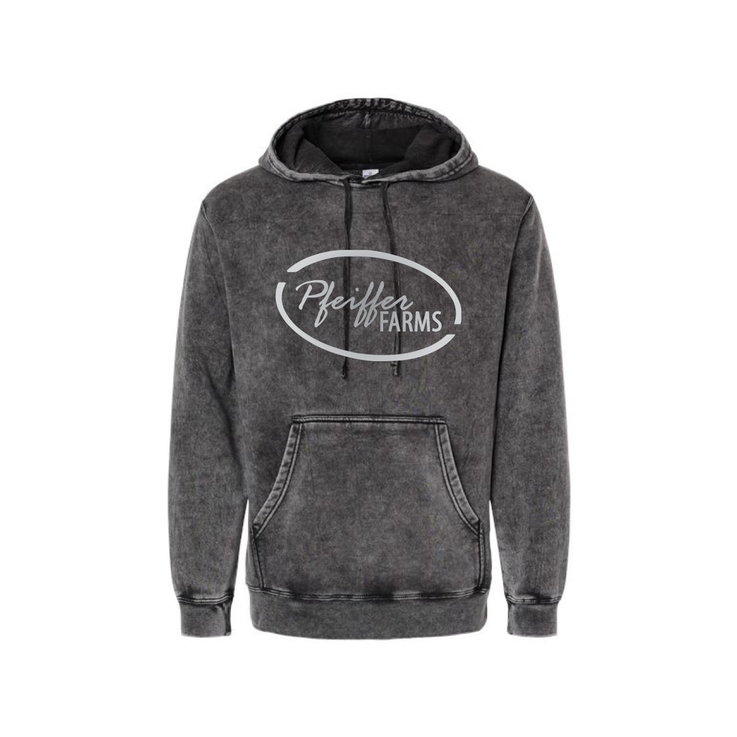 Pfeiffer: Black Mineral Wash Hoodie