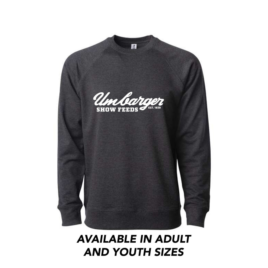 Umbarger: Terry Crewneck Sweatshirt- Charcoal/Heather