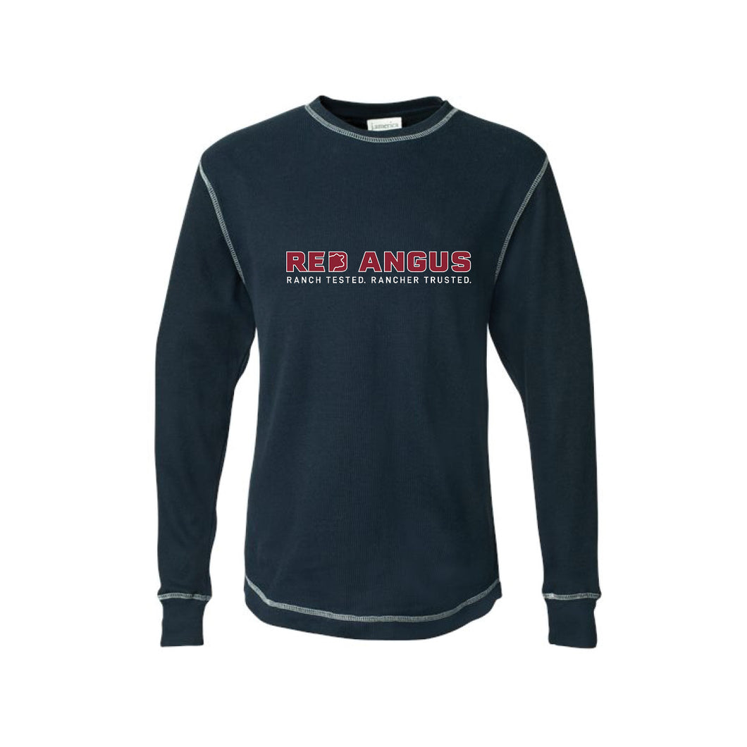 Red Angus: Navy Thermal Long Sleeve