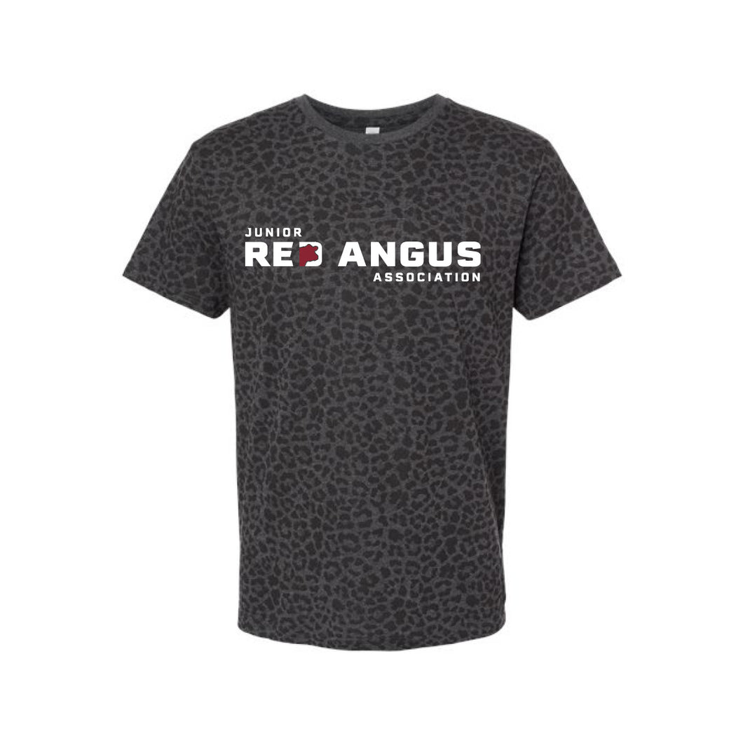 Red Angus: Black Leopard T-Shirt with JRA Logo