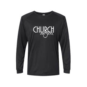 Church: Black Long Sleeve Performance T-Shirt *AVAILABLE IN YOUTH AND ADULT SIZES*