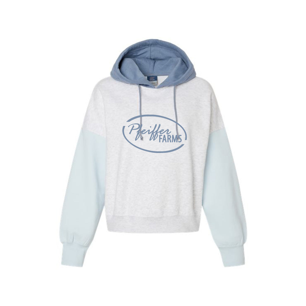 Pfeiffer:  Women's Color blocked Crop Hoodie