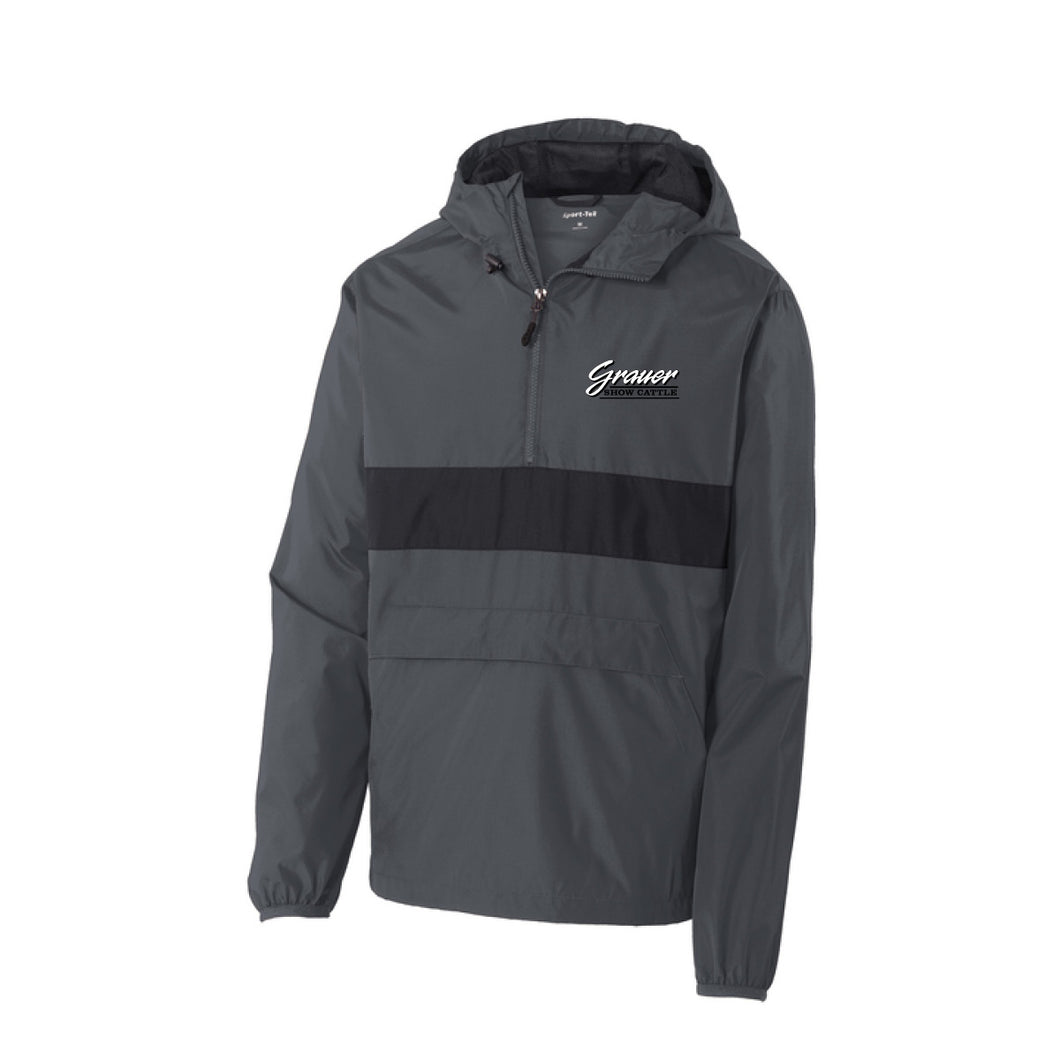 Grauer: Graphite/Black Zipped Pocket Anorak